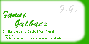 fanni galbacs business card